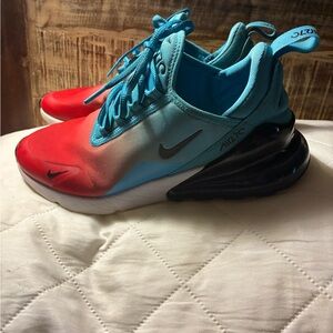 Nike gradient red and teal Air Max 270 sneakers